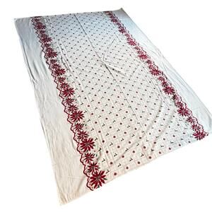Martha Stewart cotton Christmas tablecloth farmhouse cottage style rectangle